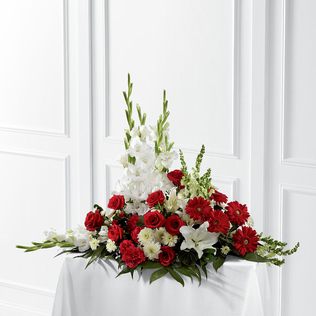 Crimson & White Arrangement – Savannah Flower Market, Savannah GA