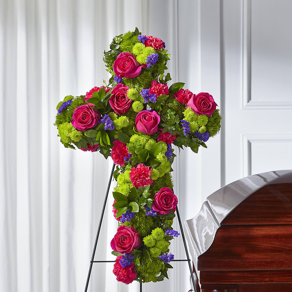 Tribute Rose Floral Cross – Savannah Flower Market, Savannah GA
