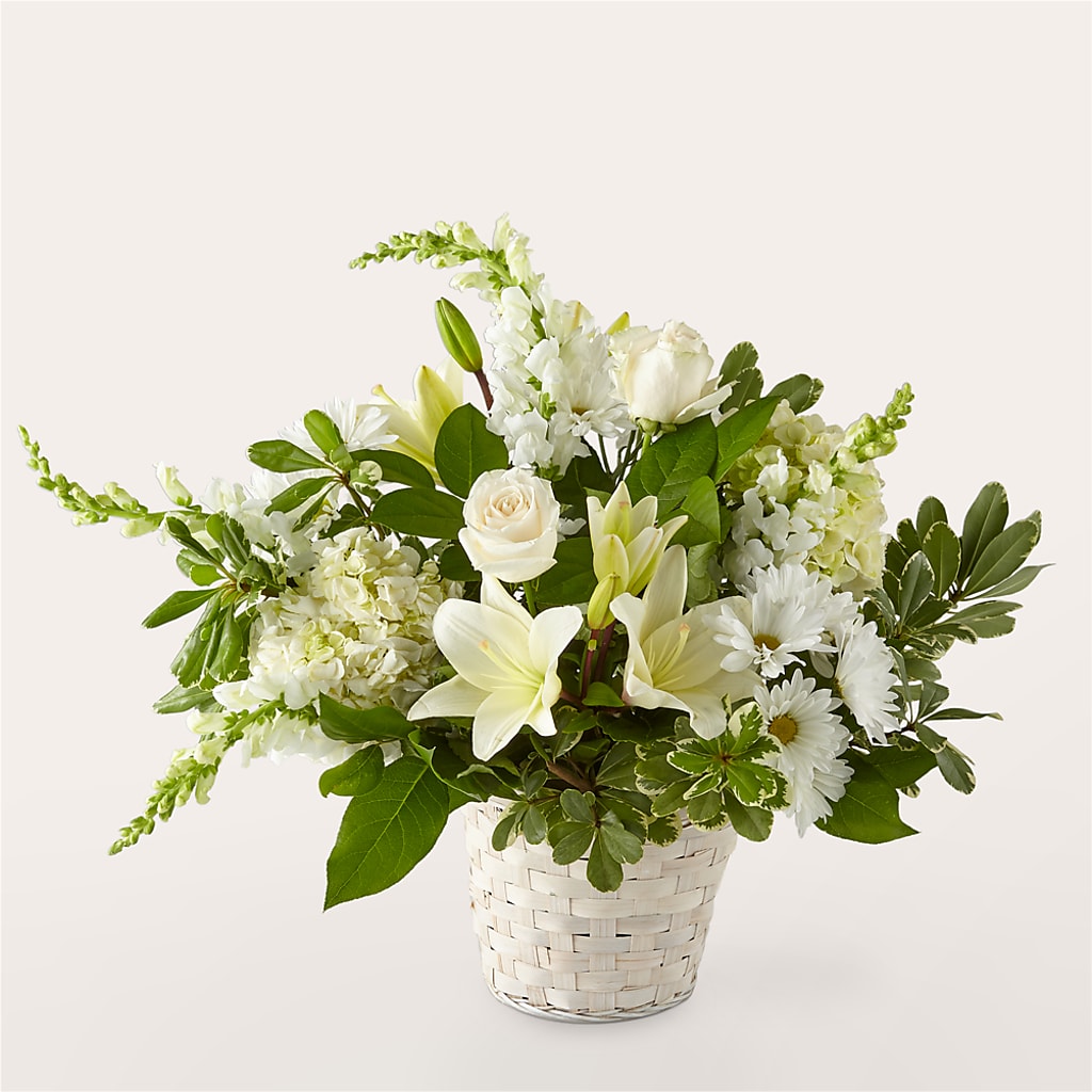Ivory Elegance Floral Basket – Savannah Flower Market, Savannah GA