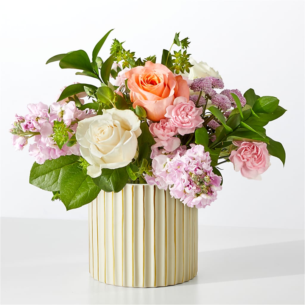 French Market Bouquet with Ivory Vase – Savannah Flower Market, Savannah GA