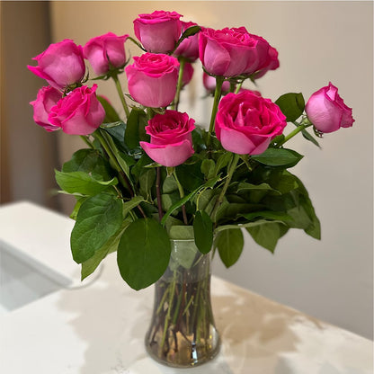 Long Stem Pink Rose Bouquet –  Savannah Flower Market, Savannah GA