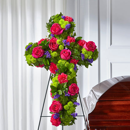 Tribute Rose Floral Cross –  Savannah Flower Market, Savannah GA