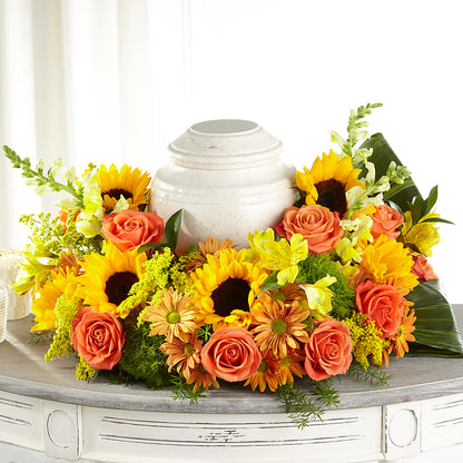 Faithful Sunflower Cremation Adornment –  Savannah Flower Market, Savannah GA