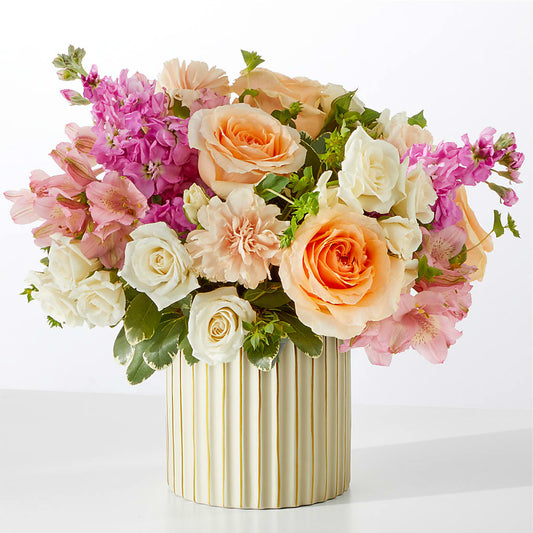 Paradise Bouquet with Ivory Vase –  Savannah Flower Market, Savannah GA