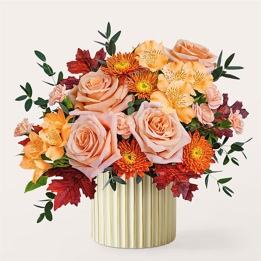 Spiced Latte Bouquet with Ivory Vase –  Savannah Flower Market, Savannah GA