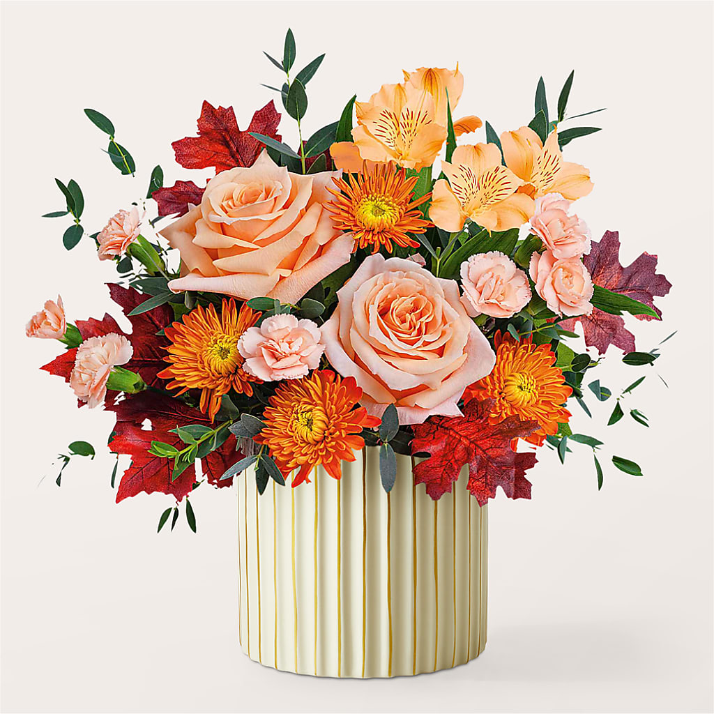 Spiced Latte Bouquet with Ivory Vase –  Savannah Flower Market, Savannah GA