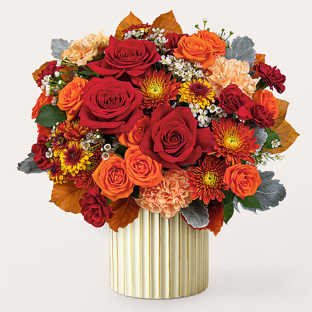 Merlot Bouquet with Ivory Vase –  Savannah Flower Market, Savannah GA