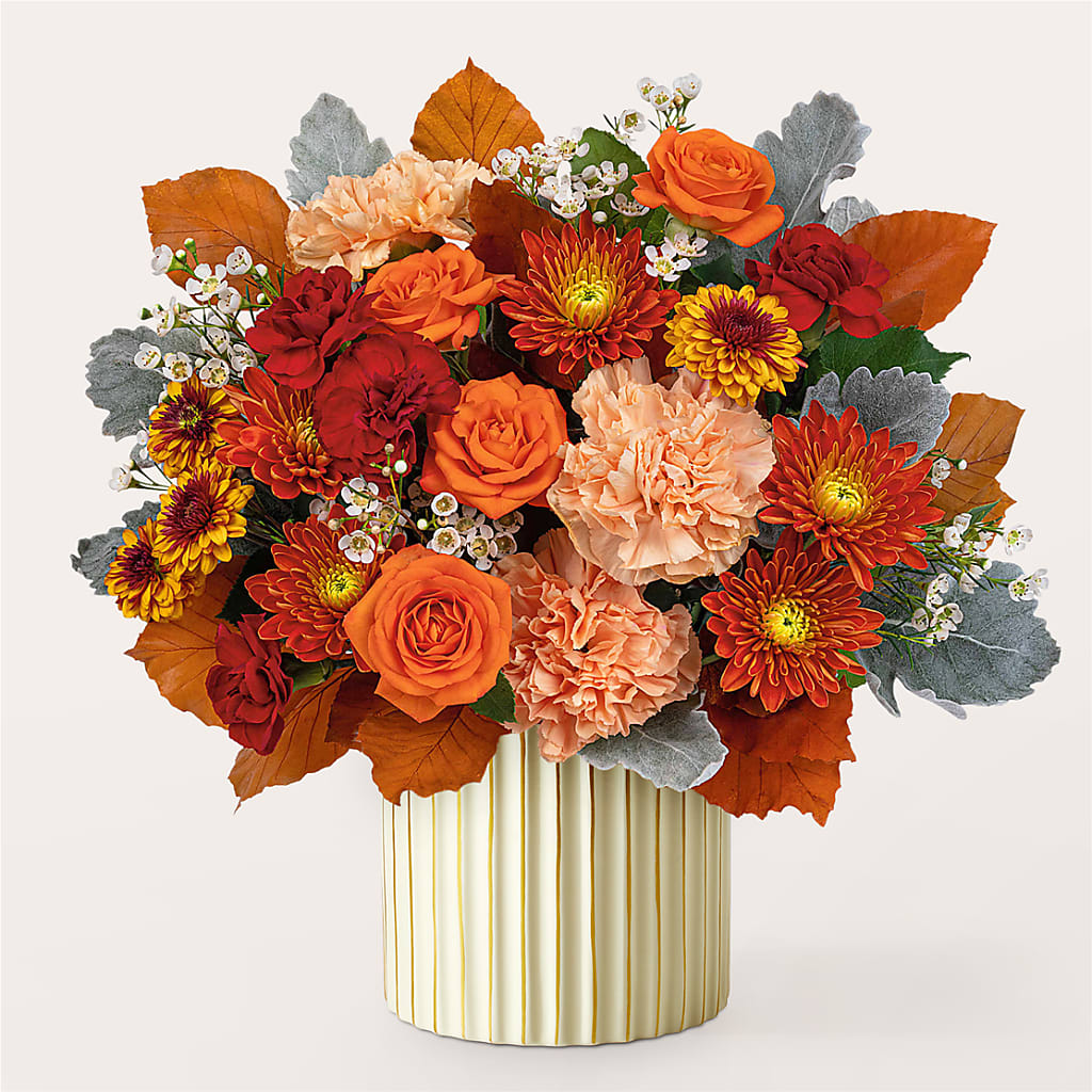 Merlot Bouquet with Ivory Vase –  Savannah Flower Market, Savannah GA
