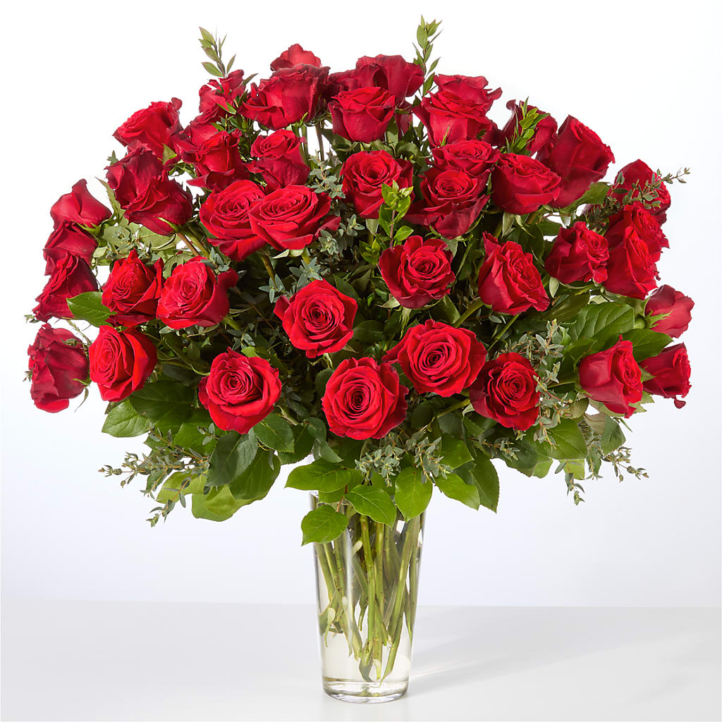Forever Yours Fifty Stem Red Rose Bouquet –  Savannah Flower Market, Savannah GA