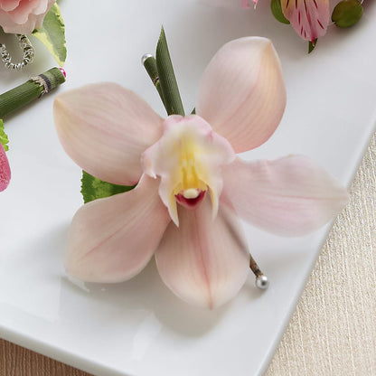 Pink Cymbidium Boutonniere –  Savannah Flower Market, Savannah GA