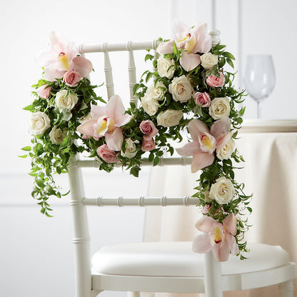 Orchid Rose Chair Décor –  Savannah Flower Market, Savannah GA