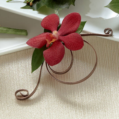 Red Mokara Boutonniere –  Savannah Flower Market, Savannah GA