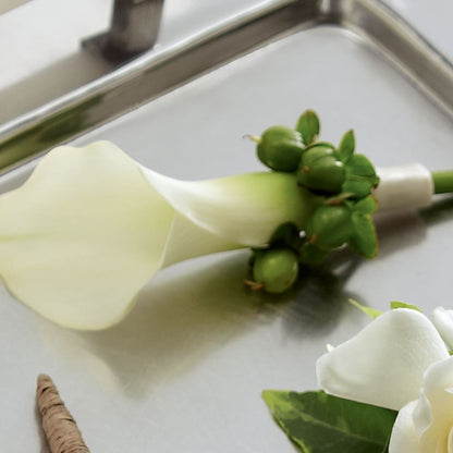 White Calla Boutonniere –  Savannah Flower Market, Savannah GA